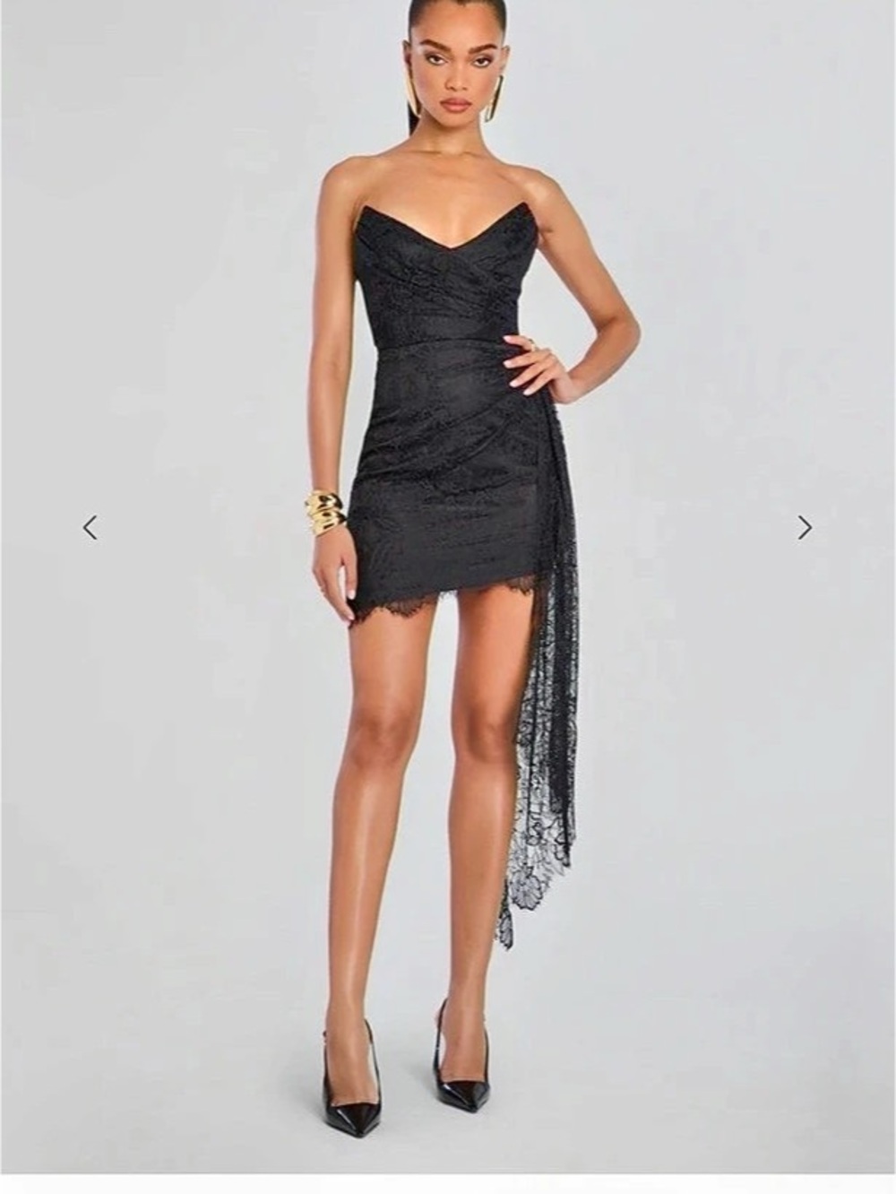 Retrofete Harvelle Lace Dress Mini in Black